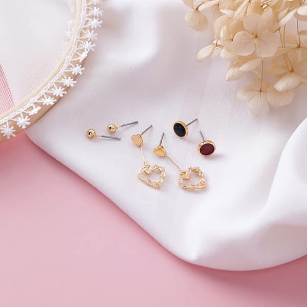 Mini earrings set compact earrings girl sweet wild earrings