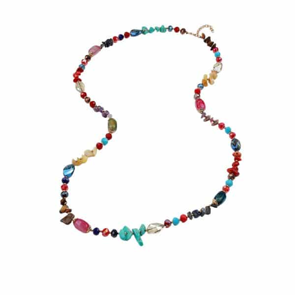 Colorful Natural Agate Crystal String Beads Long