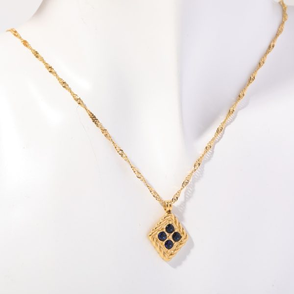 December Birthday Stone Necklace Quadrilateral