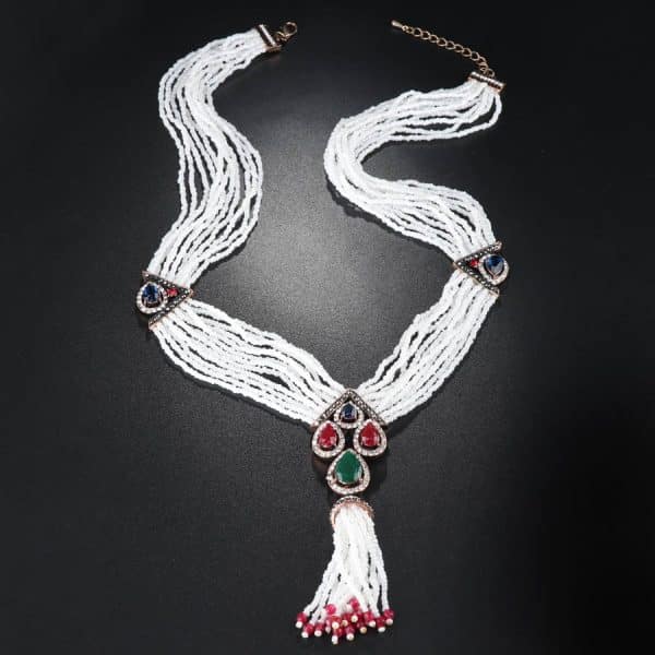 Women's Tassel Earring Necklace Two-piece Jewelry Set