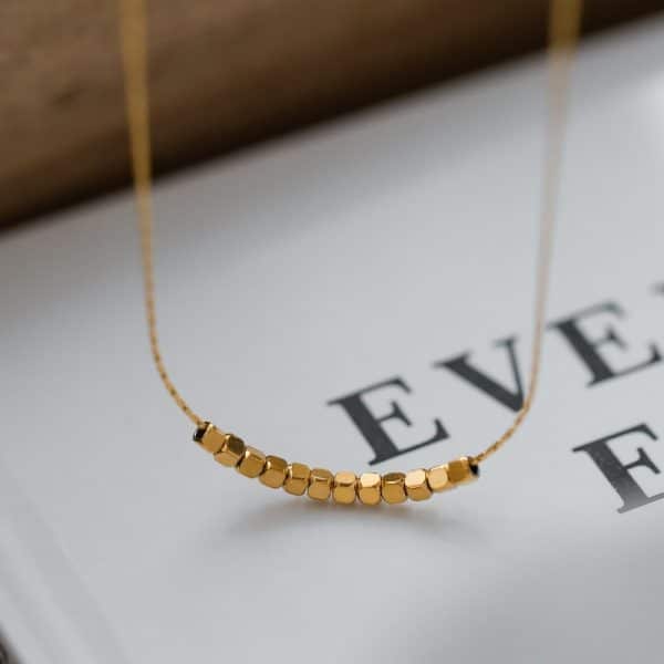 Women's Fashion Simple Small Square Titanium Steel Necklace