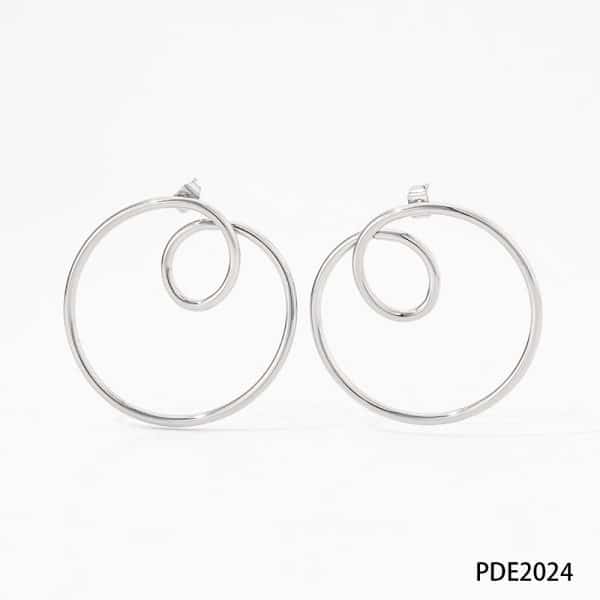 Streamlined Earrings Stainless Steel Geometric Circle Curve Earrings