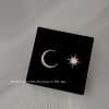 Real Gold Zircon Micro-Set Octopus And Moon Asymmetric Stud Earrings