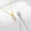 925 Sterling Silver Four-claw Round Zircon High-grade Light Luxury