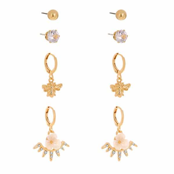 The tide is contracted cool cool breeze small ear nail set combination, temperament South Korea net red retro ear ornaments