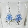 Simple Stylish Water Drop Real Flower Transparent Earrings