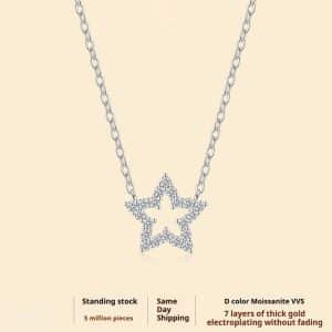Hollow Necklace Make A Wish Star Clavicle Chain Does Not Fade