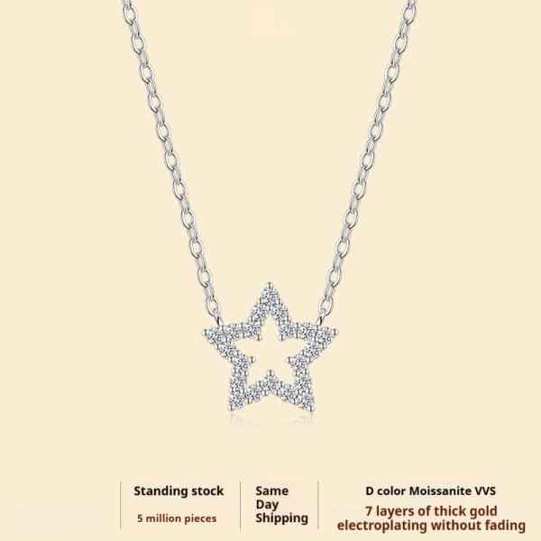 Hollow Necklace Make A Wish Star Clavicle Chain Does Not Fade