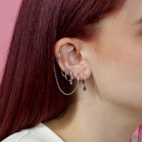 Women's Fashion Stacked Chain Tassel Earring Set