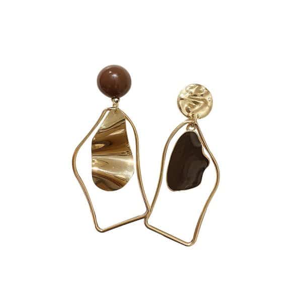 925 Silver Needle Irregular Oil Drop Earrings Simple