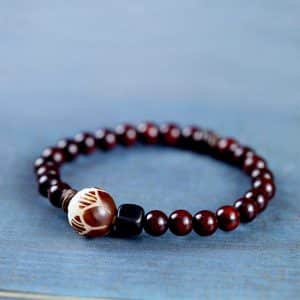 Simple All-match Natural Rosewood Double-ring Bracelet