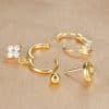 Fashion Geometric Ear Studs Zircon Set Ladies