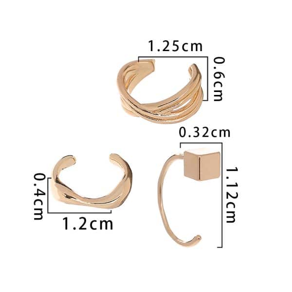 Metal Type C Ear Bone Clip No Ear Hole Ear Hang Female Temperament Hip-hop Minority Cool Wind Earring Set Decoration