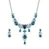 Bridal Set Two Piece Jewelry Blue Love Alloy Necklace