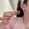 Ear Ring Circle Broken Silver Needle Retro Stud Earrings