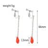 Zinc Alloy Long Tassel Drop Stud Earrings