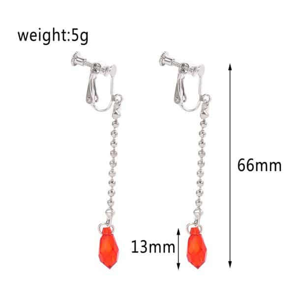 Zinc Alloy Long Tassel Drop Stud Earrings