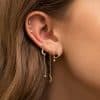 Star And Moon Chain Stud Earrings Set