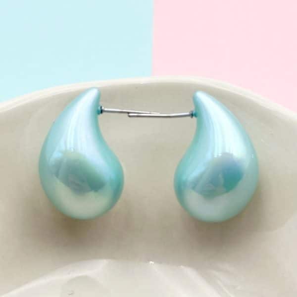 Acrylic Earrings Water Drop Nacrolacquer