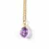 Amethyst Rough Stone Gold Plated Pendant Necklace Simple Style Ladies Jewelry Clavicle Chain