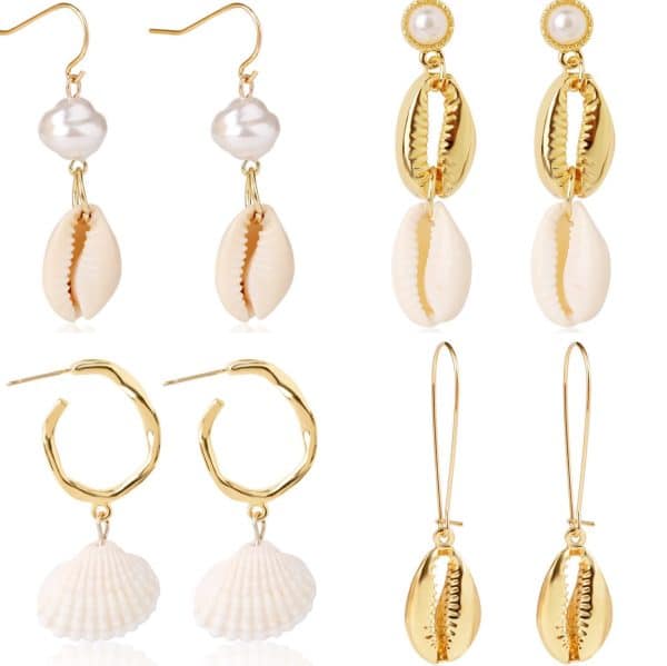 Natural Shell Long Conch Set