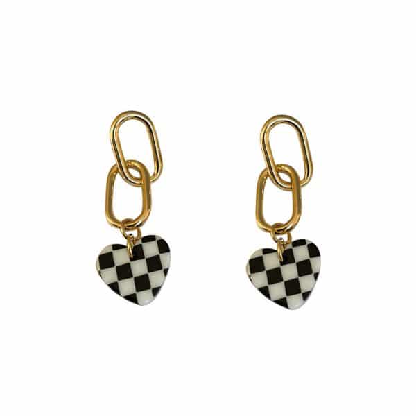Checkerboard Earrings Personalized Oil Drop Women