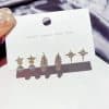 6-piece Set Of Simple Leaves Five-pointed Star Earrings