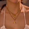 Coconut Fishtail Pendant Stainless Steel Necklace