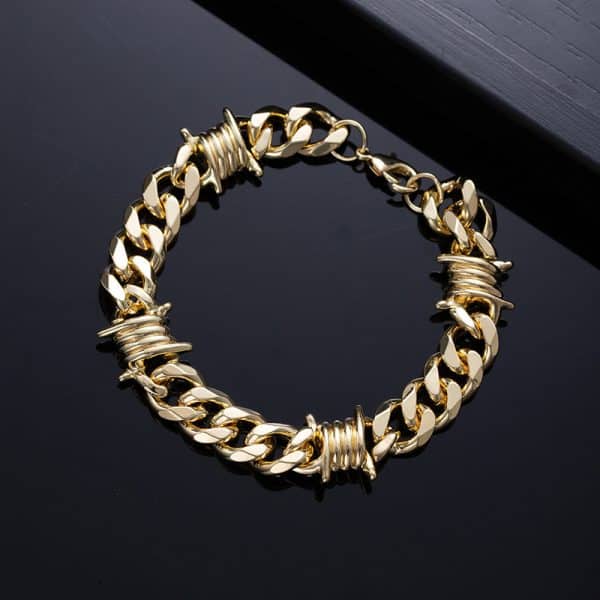 Cuban Link Chain Men Punk Knotted Bracelet Necklace