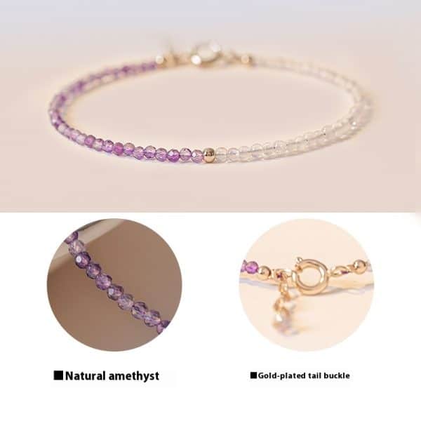 2mm Women's Purple Rattan Beautiful Purple Crystal Bracelet