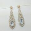 Alloy Diamond Drop Shape Pendant Stud Earrings