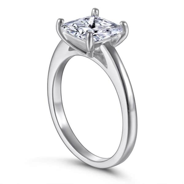 925 Sterling Silver Inlaid Square Zircon Ring
