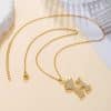 1PCS Fashionable Gold Diamond Crown Uppercase Letter Popular Pendant Necklace Suitable For Daily Use Festivals Parties Gifts Jewelry Set