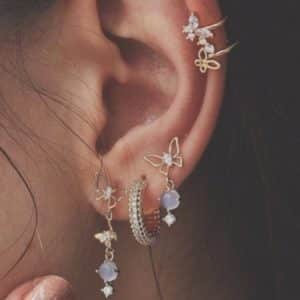 Fashion Simple Alloy Butterfly Earring Set