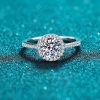 925 Silver Edge Micro-inlaid Ring Moissanite Ring