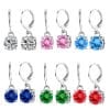 Women's Fashion Simple Stainless Steel Zircon Earings Set