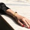 Women's All-match Fashionable Stainless Steel Leaf Diamond Bracelet