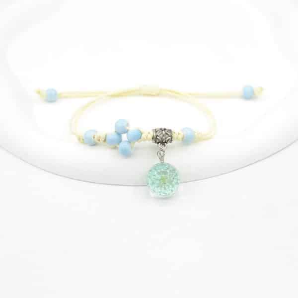 Glass Dried Flower Bracelet Real Flower Lace Flower