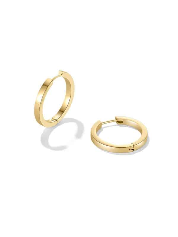 Gold Pigment Ring Earrings Female Circle Ear Studs