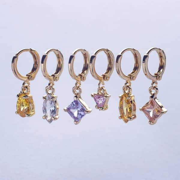 5Pair Fashion Round Twist Copper Small Hoop Earrings Set For
