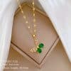 Hollow Butterfly Necklace And Earrings Suite Light Luxury Micro-inlaid Personality