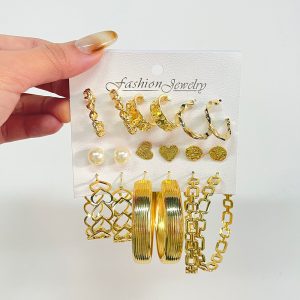 Circle Earring Combination Set European And American Retro Exaggeration