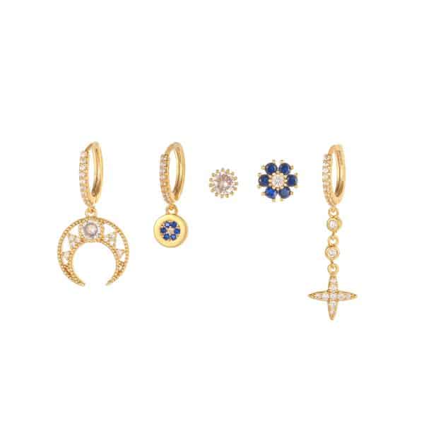 Ladies Fashion Molan Zircon Earrings Set
