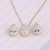 Water Drop Gemstone Necklace Earrings Jewelry Set