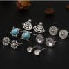 Explosion models retro turquoise shells a variety of 6 pairs of earrings set combination earrings jewelry women's