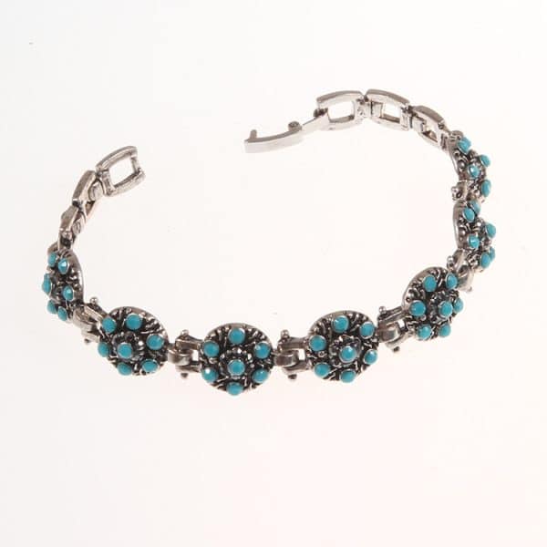 Women's Silver-plated Beautiful Flowers-shaped Diamond Bracelet