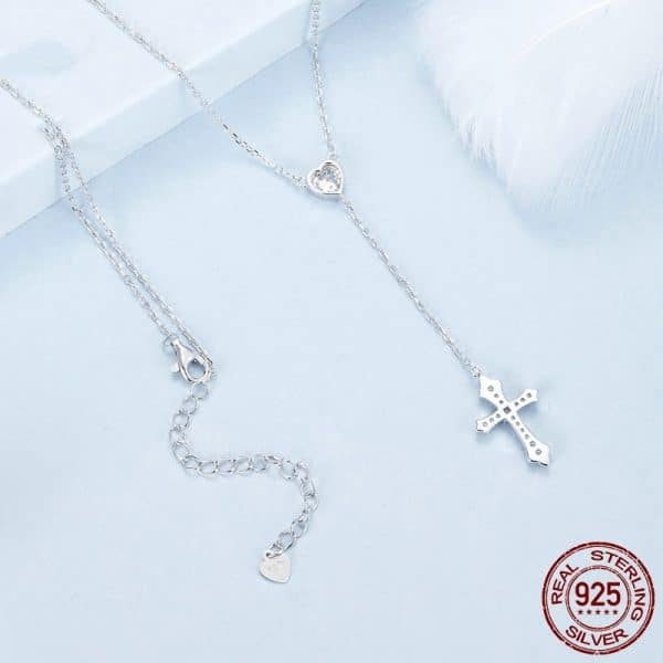 Simple V-neck Love Cross Necklace