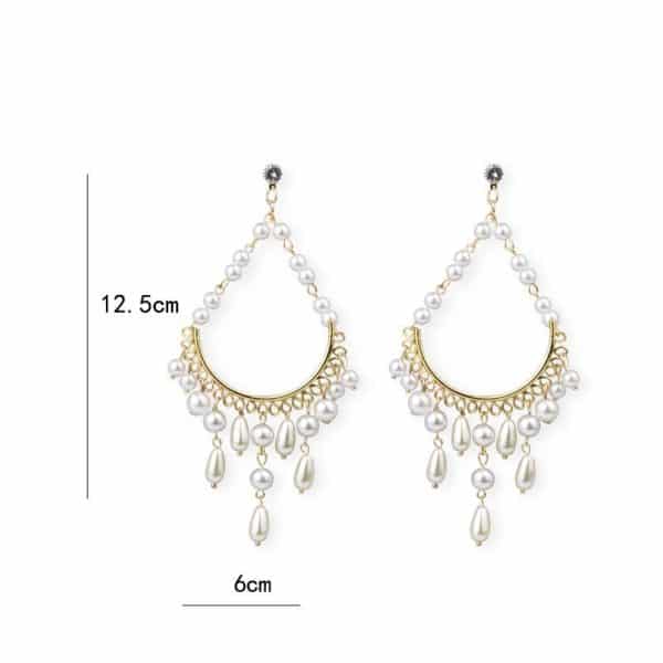 Water drop imitation pearl earrings women