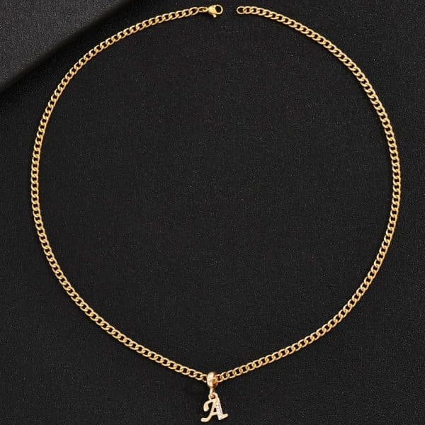 Affordable Luxury Fashion 26 Letters Diamond Pendant Necklace Men
