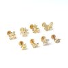 Lip Stud Stem Stainless Steel Piercing Stud Earrings Micro-set Zircon